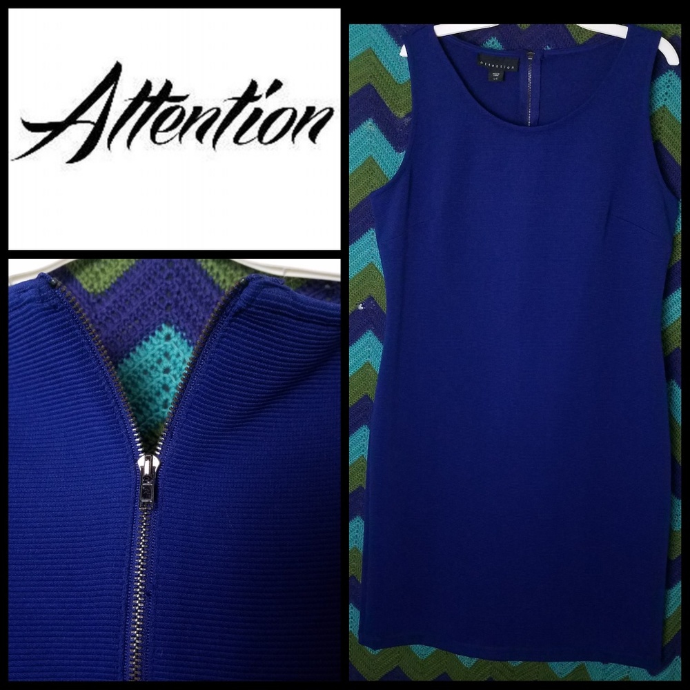 Nwot! Blue textured sheath dress Sz L